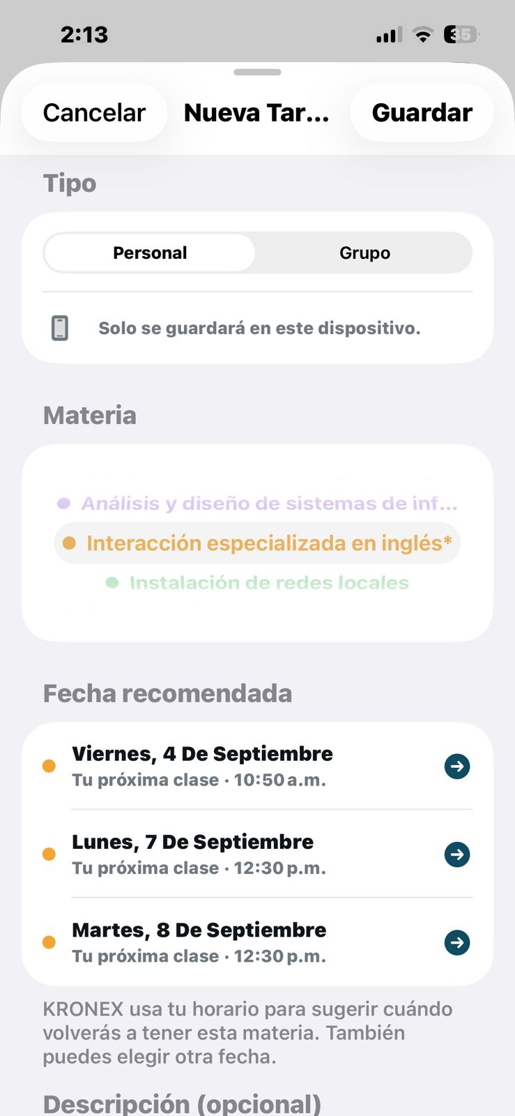 Materia 5: Interacción especializada en inglés*