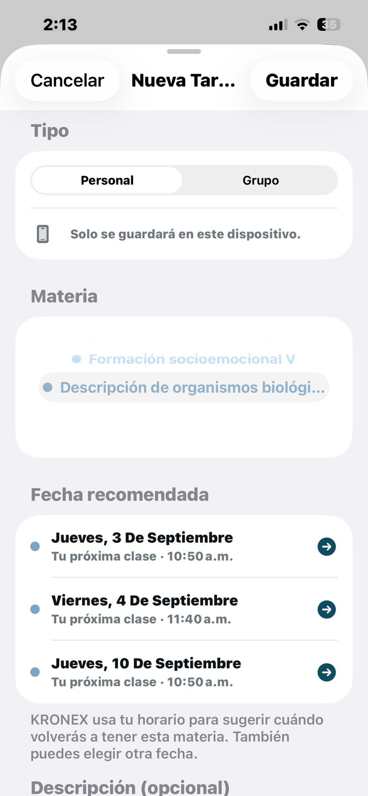 Materia 9: Descripción de organismos biológicos